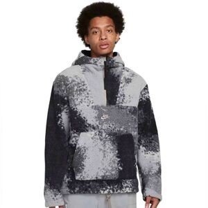 Nike Sherpa Hoodie 1/2 Zip, Men’s L, Black & Gray - LN!!